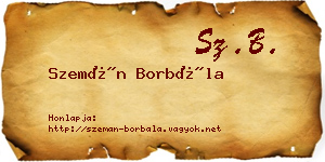 Szemán Borbála névjegykártya